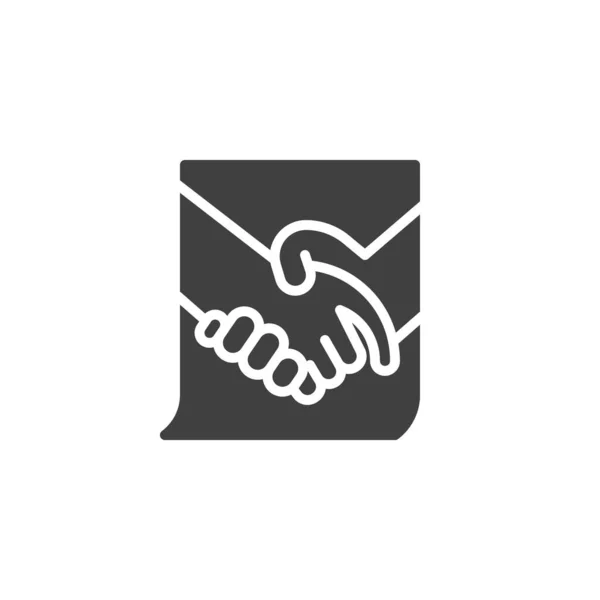 Contract Agreement Vector Icon Filled Flat Sign Mobile Concept Web — 스톡 벡터