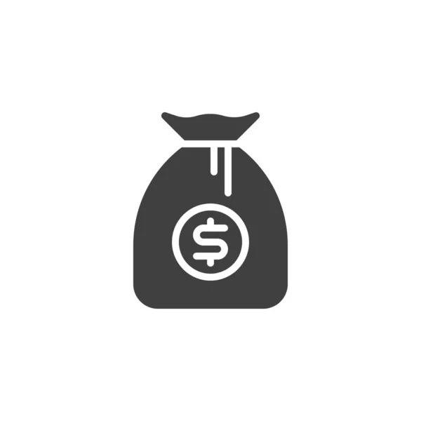 Dollar Money Bag Vector Icon Filled Flat Sign Mobile Concept — Stok Vektör