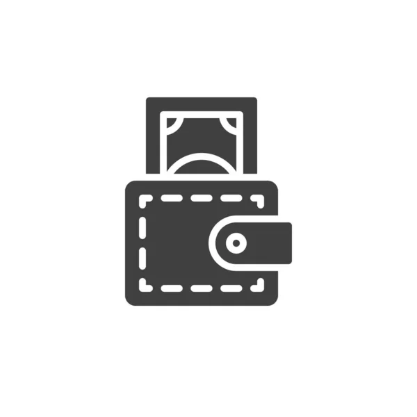 Money Wallet Vector Icon Filled Flat Sign Mobile Concept Web — Vetor de Stock