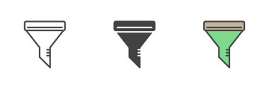 Filter, funnel icon. Line, glyph and filled outline colorful version, outline and filled vector sign. Symbol, logo illustration. Different style icons set. Vector graphics