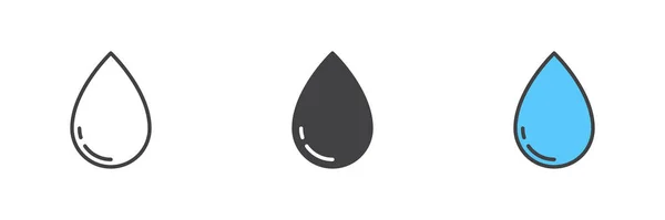 Water Drop Icon Line Glyph Filled Outline Colorful Version Outline — 图库矢量图片