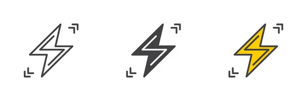 Energy Power Icon Line Glyph Filled Outline Colorful Version Outline — Stockvector