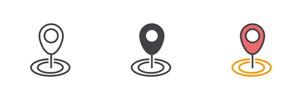 Location Pointer Icon Line Glyph Filled Outline Colorful Version Navigation — Stockvektor