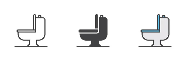 Toilet Icon Line Glyph Filled Outline Colorful Version Outline Filled — Image vectorielle