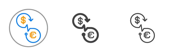 Currency Exchange Icon Line Glyph Filled Outline Colorful Version Outline — Vettoriale Stock