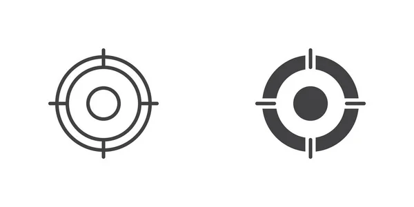 Target Aim Icon Line Glyph Version Outline Filled Vector Sign — Stockvektor