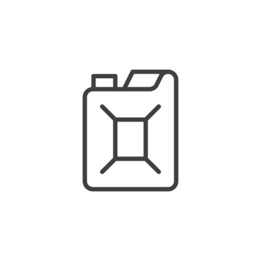Fuel jerrycan line icon. linear style sign for mobile concept and web design. Gasoline canister outline vector icon. Symbol, logo illustration. Vector graphics