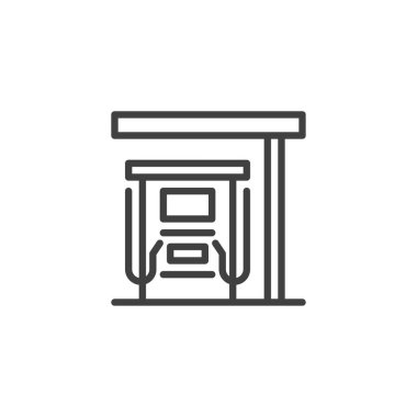 Gas station line icon. linear style sign for mobile concept and web design. Petrol pump outline vector icon. Symbol, logo illustration. Vector graphics