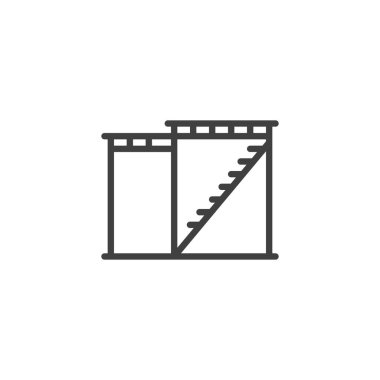 Gas tank line icon. linear style sign for mobile concept and web design. Oil storage outline vector icon. Symbol, logo illustration. Vector graphics