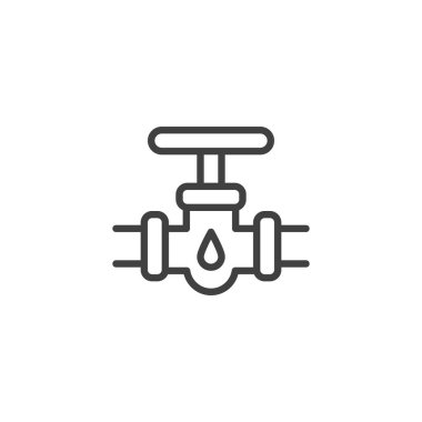 Oil valve line icon. linear style sign for mobile concept and web design. Oil pipeline outline vector icon. Symbol, logo illustration. Vector graphics