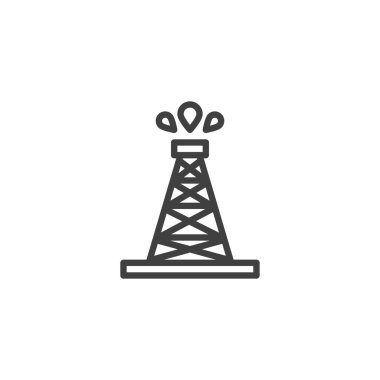 Extraction of petroleum line icon. linear style sign for mobile concept and web design. Oil well outline vector icon. Symbol, logo illustration. Vector graphics