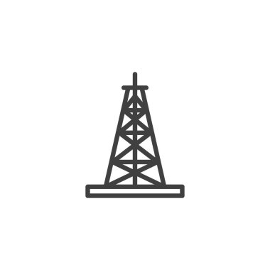 Oil extraction line icon. linear style sign for mobile concept and web design. Oil pump outline vector icon. Symbol, logo illustration. Vector graphics