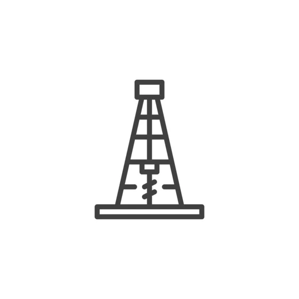 Drilling Rig Line Icon Linear Style Sign Mobile Concept Web — Stockvektor