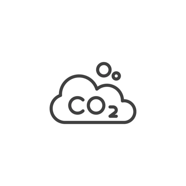 Co2 Cloud Line Icon Linear Style Sign Mobile Concept Web — Stok Vektör