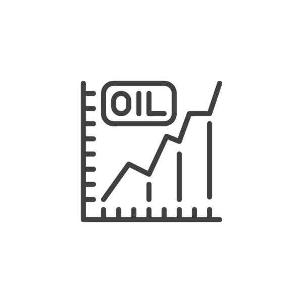 Crude Oil Price Line Icon Linear Style Sign Mobile Concept — Stock vektor