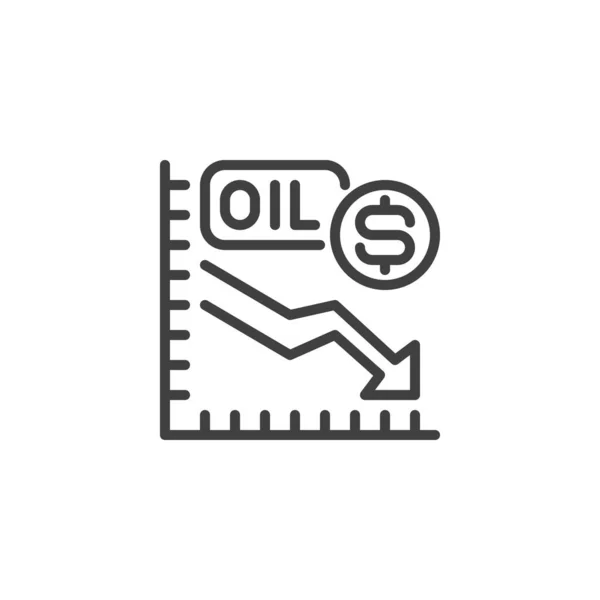 Oil Price Chart Line Icon Linear Style Sign Mobile Concept — Stock vektor
