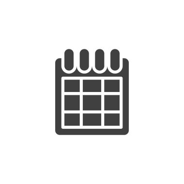 Calendar reminder vector icon. filled flat sign for mobile concept and web design. Planner glyph icon. Symbol, logo illustration. Vector graphics