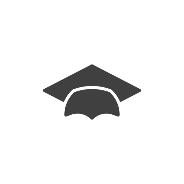 Graduate Hat Vector Icon Filled Flat Sign Mobile Concept Web — Stockový vektor