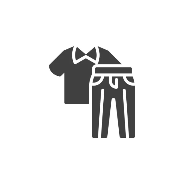 School Boy Uniform Vector Icon Filled Flat Sign Mobile Concept — Vetor de Stock