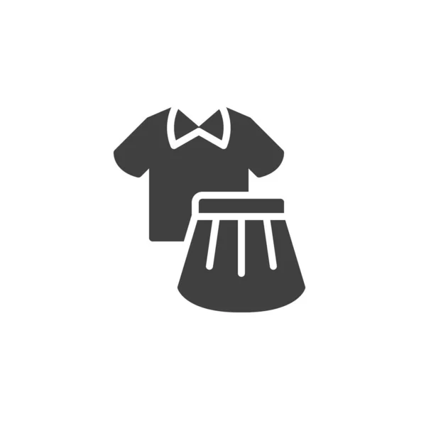 School Girl Uniform Vector Icon Filled Flat Sign Mobile Concept — Stockvector