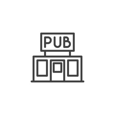 Beer pub line icon. linear style sign for mobile concept and web design. Pub bar outline vector icon. Symbol, logo illustration. Vector graphics