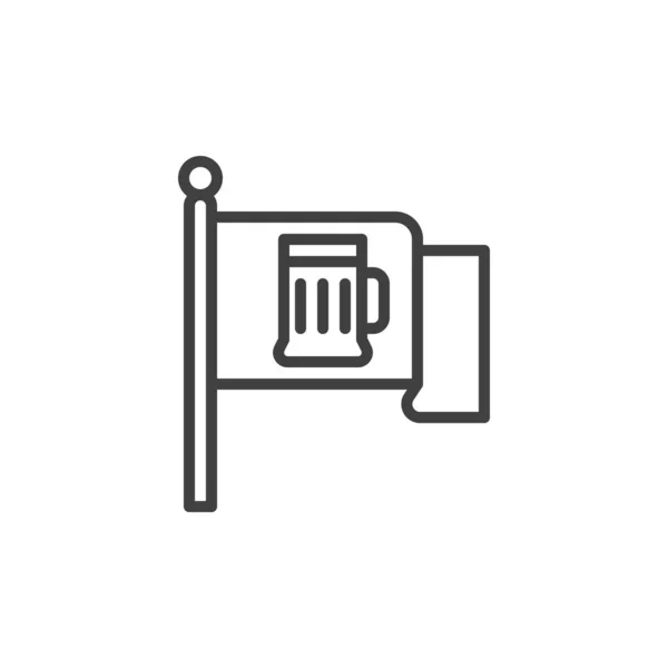 Oktoberfest Flag Line Icon Linear Style Sign Mobile Concept Web — ストックベクタ