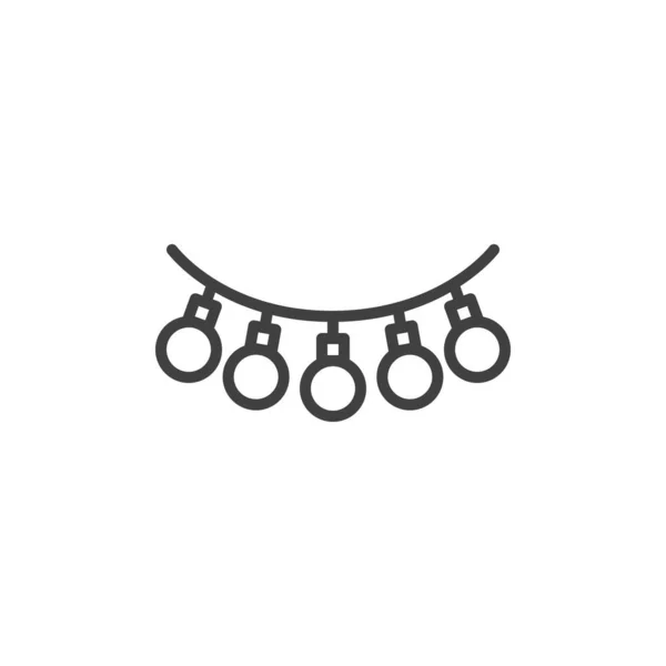 Ікона Лінії Ліхтаря Гарленда Лінійний Стиль Мобільного Концепту Веб Дизайну — стоковий вектор