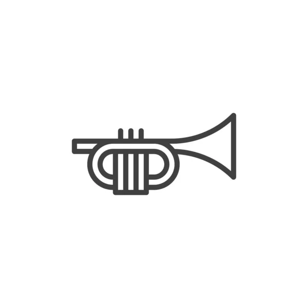 Trumpet Music Instrument Line Icon Linear Style Sign Mobile Concept — Vetor de Stock