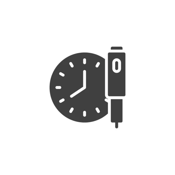 Insulin Injection Time Vector Icon Filled Flat Sign Mobile Concept — Image vectorielle