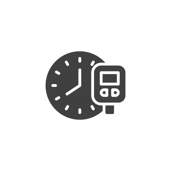 Diabetes Test Time Vector Icon Filled Flat Sign Mobile Concept — Vettoriale Stock