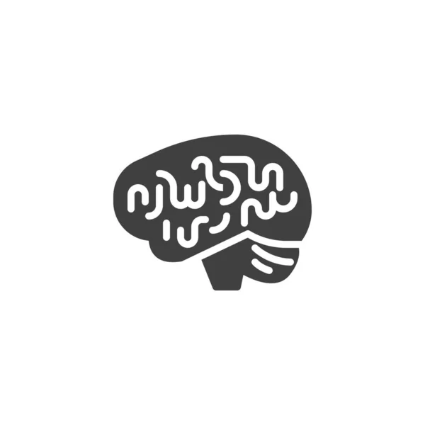 Human Brain Vector Icon Filled Flat Sign Mobile Concept Web — Stock Vector