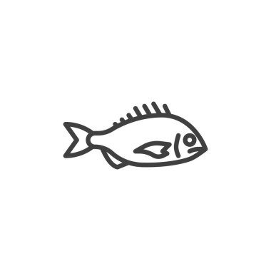 Dorado fish line icon. linear style sign for mobile concept and web design. Fish outline vector icon. Symbol, logo illustration. Vector graphics