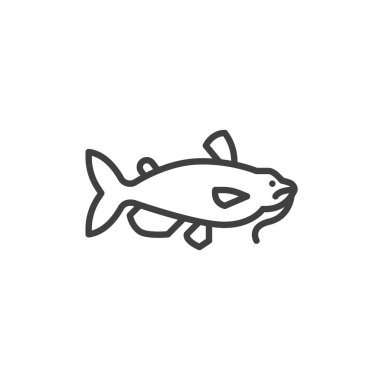 Catfish line icon. linear style sign for mobile concept and web design. Fish outline vector icon. Symbol, logo illustration. Vector graphics