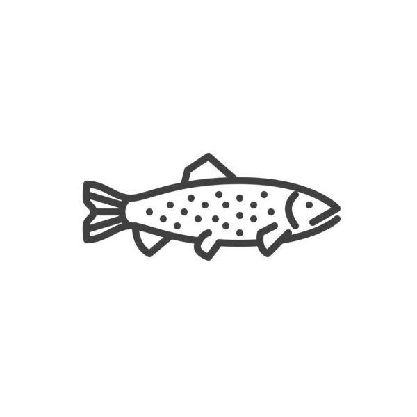 Trout Fish Line Icon Linear Style Sign Mobile Concept Web — Stockvector