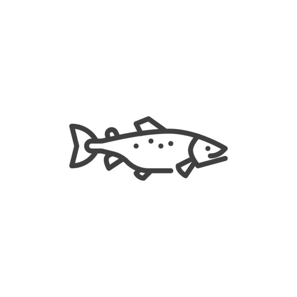 Salmon Fish Line Icon Linear Style Sign Mobile Concept Web — Vetor de Stock