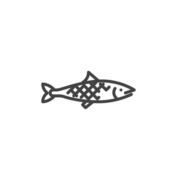 Sardine Fish Line Icon Linear Style Sign Mobile Concept Web — Stock vektor