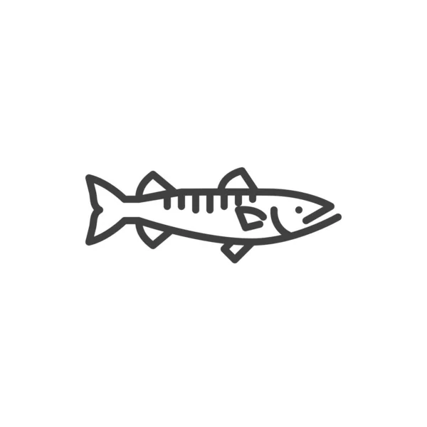 Barracuda Fish Line Icon Linear Style Sign Mobile Concept Web — Stockový vektor