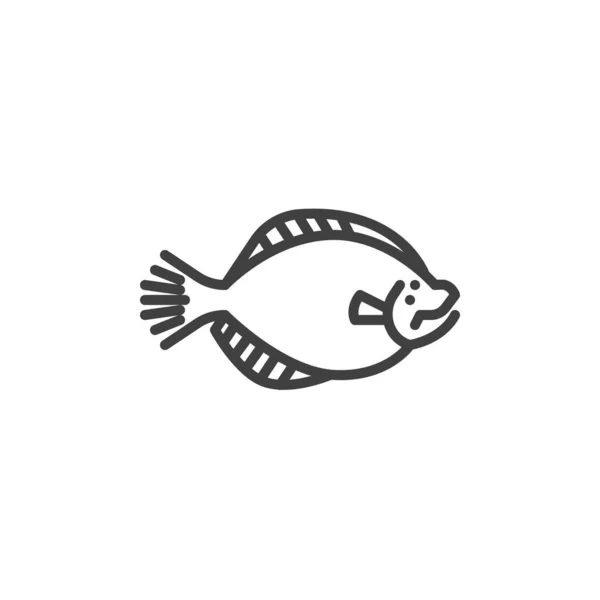 Значок Линии Плоской Рыбы Знак Стиля Мобильной Концепции Веб Дизайна — стоковый вектор