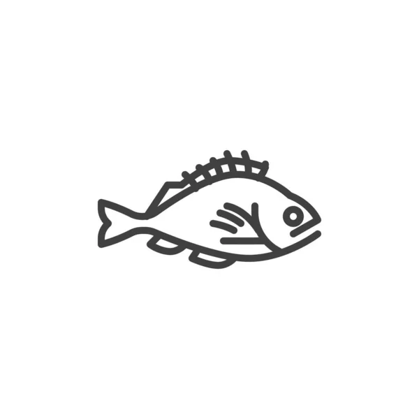 Ocean Perch Fish Line Icon Linear Style Sign Mobile Concept —  Vetores de Stock