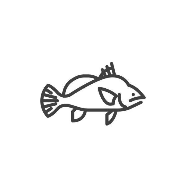 Drum Fish Line Icon Linear Style Sign Mobile Concept Web — Stockvektor