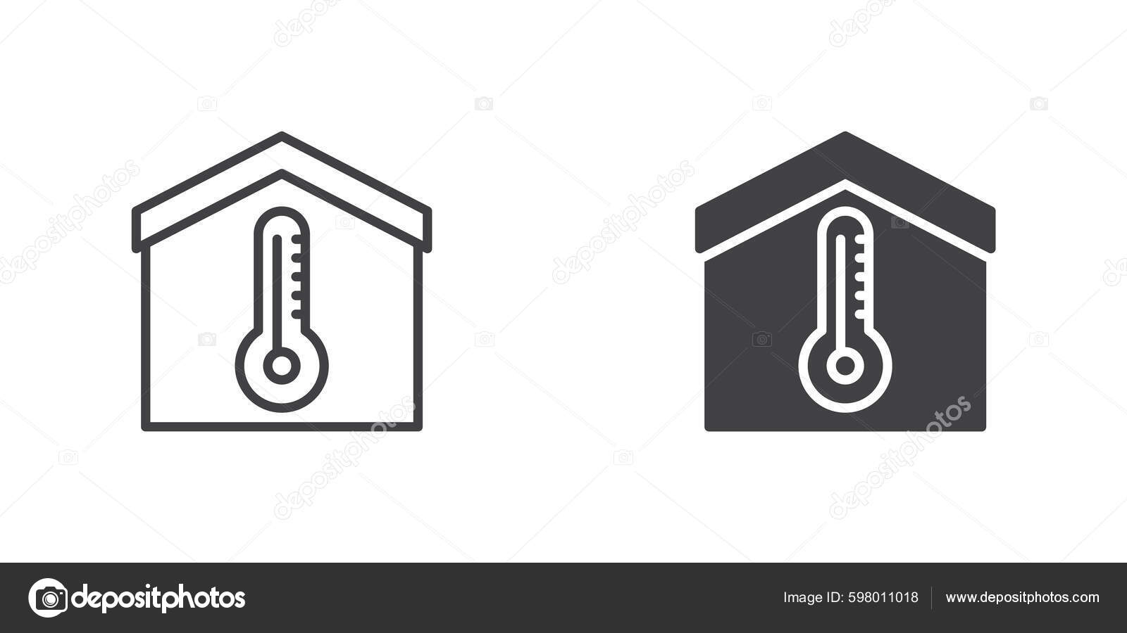 House with thermometer icon air conditioning Vector Image