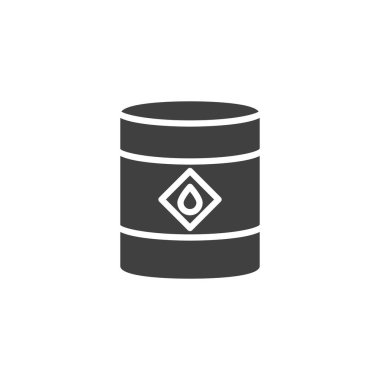 Petrol Varili vektör simgesi. Mobil konsept ve web tasarımı için düz tabela. Saf yağ varili sembolü. Sembol, logo çizimi. Vektör grafikleri