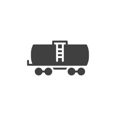 Railroad oil transportation vector icon. filled flat sign for mobile concept and web design. Oil tank glyph icon. Symbol, logo illustration. Vector graphics