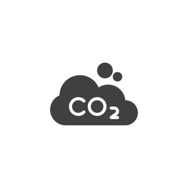 CO2 cloud vector icon. filled flat sign for mobile concept and web design. Carbon dioxide cloud glyph icon. Symbol, logo illustration. Vector graphics