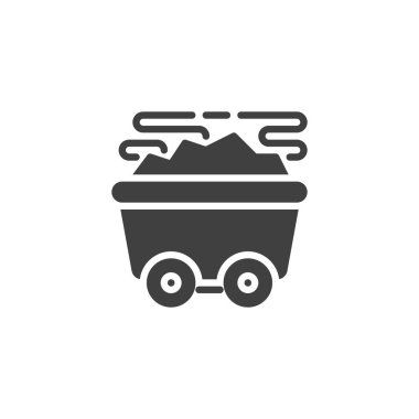 Coal trolley vector icon. filled flat sign for mobile concept and web design. Mine wagon glyph icon. Symbol, logo illustration. Vector graphics