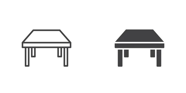 Table Furniture Icon Line Glyph Version Outline Filled Vector Sign — Stockvektor