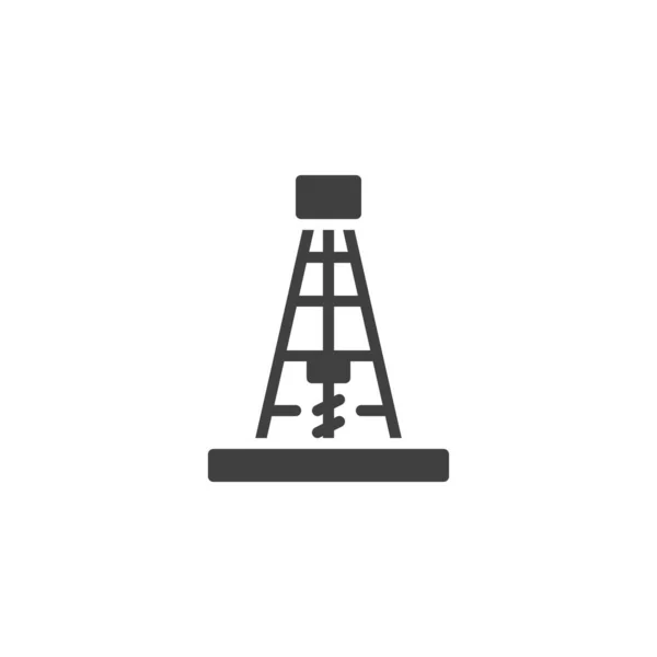Drilling Rig Vector Icon Filled Flat Sign Mobile Concept Web —  Vetores de Stock