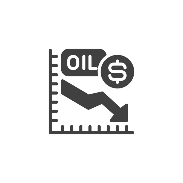 Oil Price Chart Vector Icon Filled Flat Sign Mobile Concept — ストックベクタ