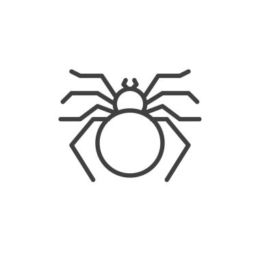 Spider line icon. linear style sign for mobile concept and web design. Halloween spider outline vector icon. Symbol, logo illustration. Vector graphics