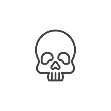Spooky skull line icon. linear style sign for mobile concept and web design. Halloween skeleton outline vector icon. Symbol, logo illustration. Vector graphics